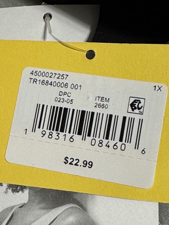 True & Co. Black V-Neck Longline Bralette 1X - Picture 5 of 5